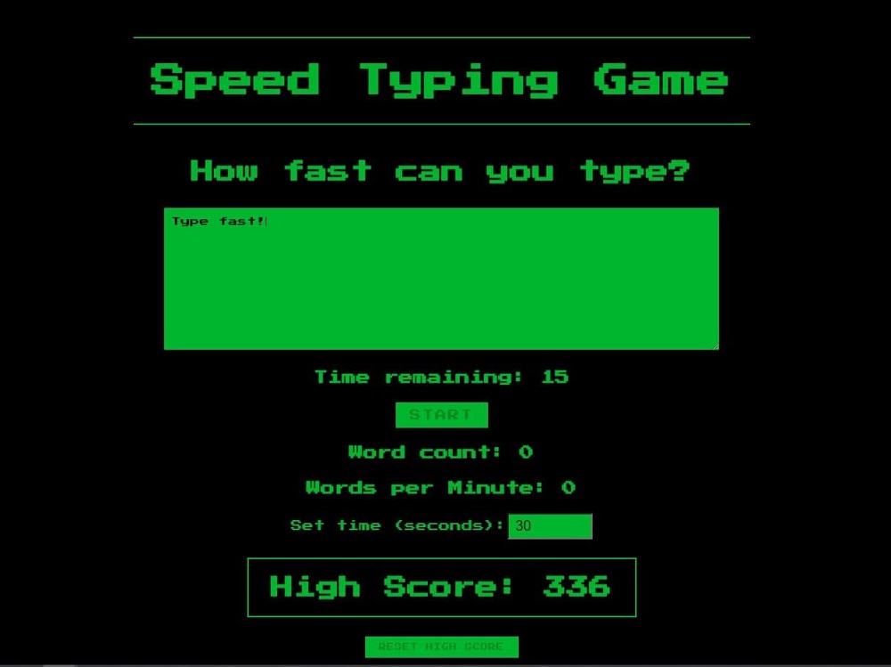 Speed typing game picture